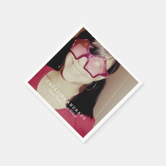 Serviette En Papier Photo Graduation Party Moderne lycée sur mesure (Coin)