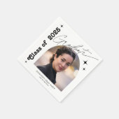 Serviette En Papier Photo Graduation Party Retro Typographie (Coin)