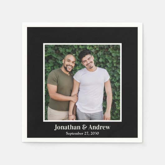 Serviette En Papier Photo Mariage LGBTQ (Devant)