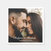 Serviette En Papier Photo Mariage moderne (Devant)