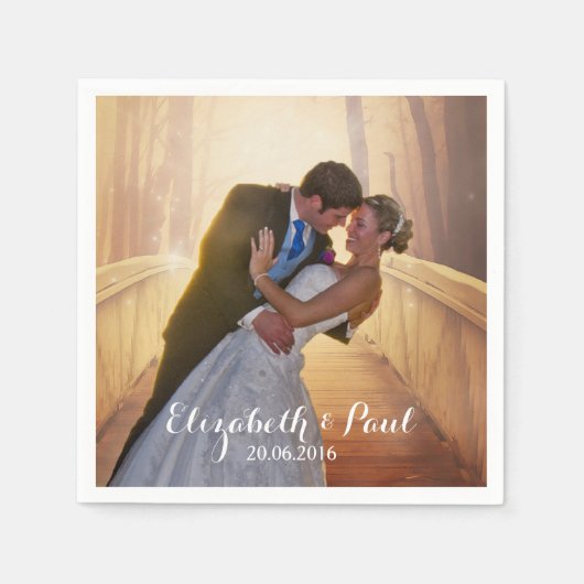 Serviette En Papier Photo mariage personnalisée (Devant)