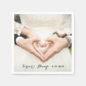 Serviette En Papier Photo Mariage personnalisée pour toujours et toujo (Devant)