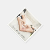 Serviette En Papier Photo Mariage personnalisée pour toujours et toujo (Coin)