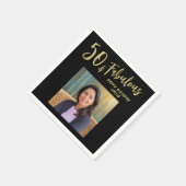Serviette En Papier Photo moderne 50 et fabuleuse 50e anniversaire (Coin)