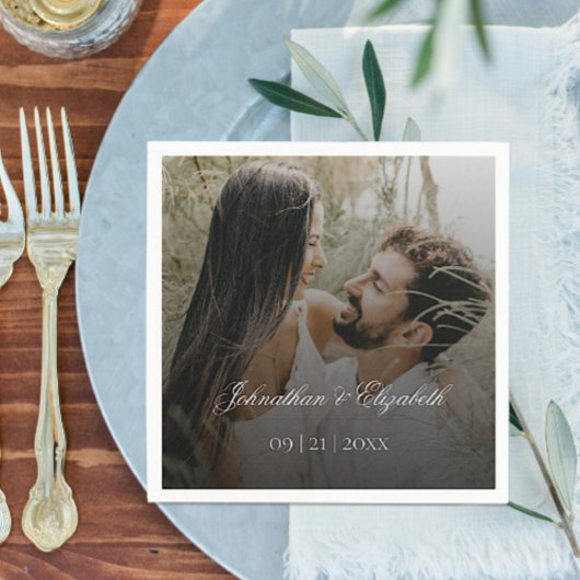 Serviette En Papier Photo moderne avec Mariage de recouvrement noir