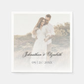 Serviette En Papier Photo moderne avec Mariage superposé (Devant)