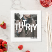 Serviette En Papier Photo moderne du 30e anniversaire (En situation)