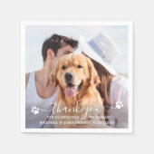 Serviette En Papier Photo moderne Elégant Merci chien Mariage animal d (Devant)