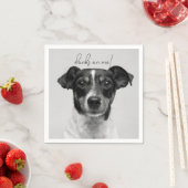 Serviette En Papier Photo moderne Elégant Merci chien Mariage animal d (En situation)