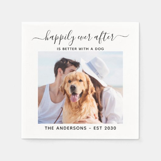 Serviette En Papier Photo Moderne Heureusement Jamais Après Mariage Pe (Devant)