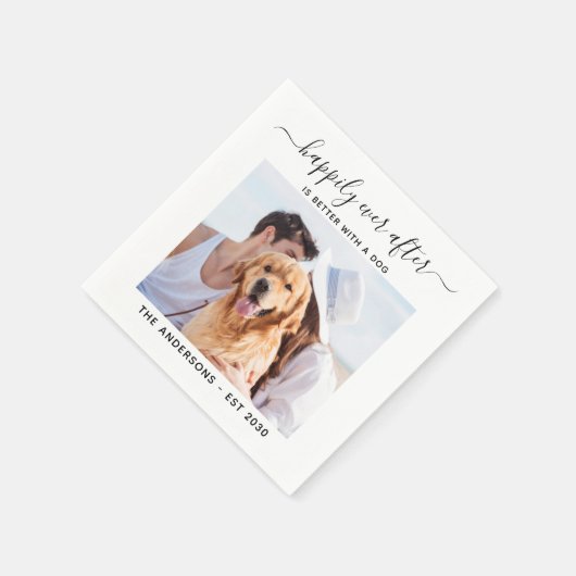 Serviette En Papier Photo Moderne Heureusement Jamais Après Mariage Pe (Coin)