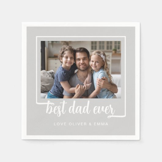 Serviette En Papier Photo moderne Meilleur papa jamais (Devant)