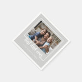 Serviette En Papier Photo moderne Meilleur papa jamais (Coin)