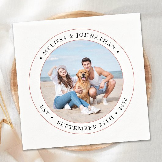 Serviette En Papier Photo moderne personnalisée mariage