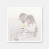 Serviette En Papier Photo Monogram Wedding (Devant)