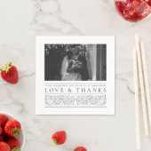 Serviette En Papier Photo officielle Feuille noir blanc Mariage (En situation)