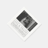 Serviette En Papier Photo officielle Feuille noir blanc Mariage (Coin)