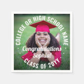 Serviette En Papier Photo Overlay Moderne Félicitations Diplôme (Devant)