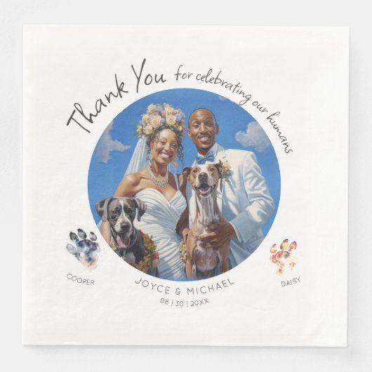 Serviette En Papier Photo Paw-tograph personnalisable avec vos chiens (Devant)
