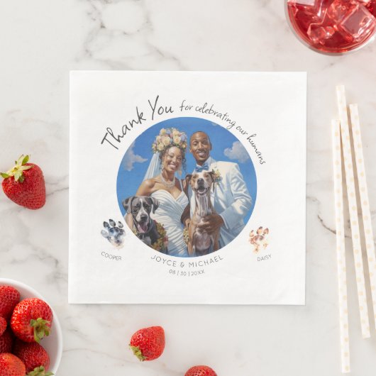 Serviette En Papier Photo Paw-tograph personnalisable avec vos chiens (En situation)