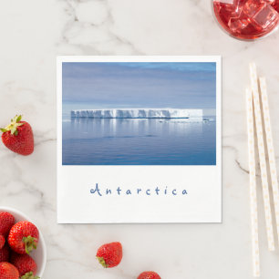 Serviette En Papier Photo paysage de l'iceberg Antarctique avec texte