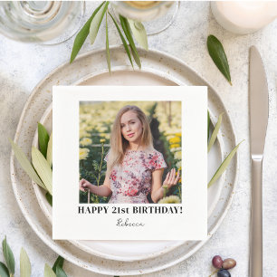 Serviette En Papier Photo personnalisé 21e 30e 40e 50e 60e fête d'anni
