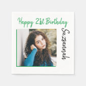 Serviette En Papier Photo personnalisée 21e Joyeux Modèle de fête d'an (Devant)