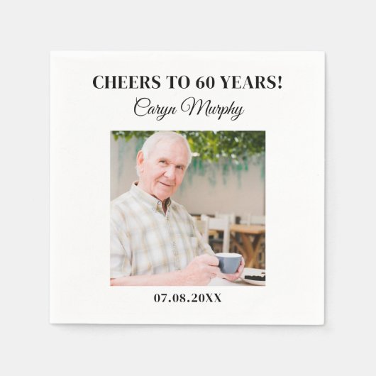 Serviette En Papier Photo personnalisée 30e 40e 50e 60e 70 Anniversair (Devant)