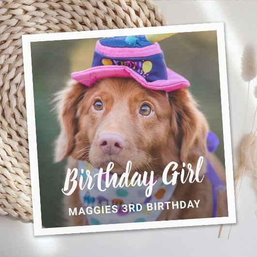 Serviette En Papier Photo personnalisée Chien Chien Chien Anniversaire