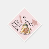 Serviette En Papier Photo personnalisée Classe Fille Rose 2025 (Coin)