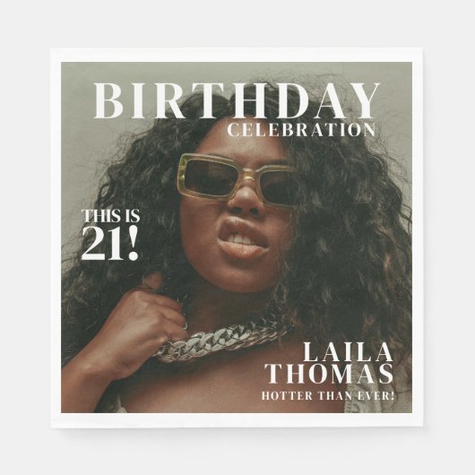 Serviette En Papier Photo personnalisée Couverture du magazine de fête (Devant)