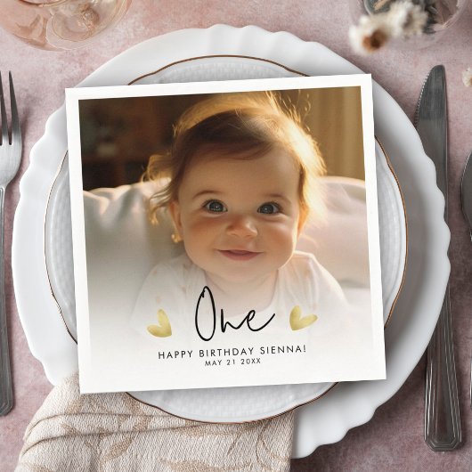 Serviette En Papier Photo personnalisée de la fête d'anniversaire de l