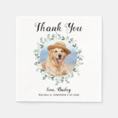 Serviette En Papier Photo personnalisée du Mariage de chien (Devant)