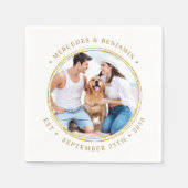Serviette En Papier Photo personnalisée Elegant Gold Mariage personnal (Devant)