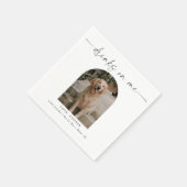 Serviette En Papier Photo personnalisée Elegant Mariage chien (Coin)