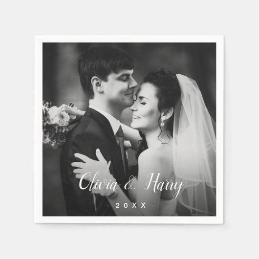 Serviette En Papier Photo personnalisée | Papier mariage (Devant)
