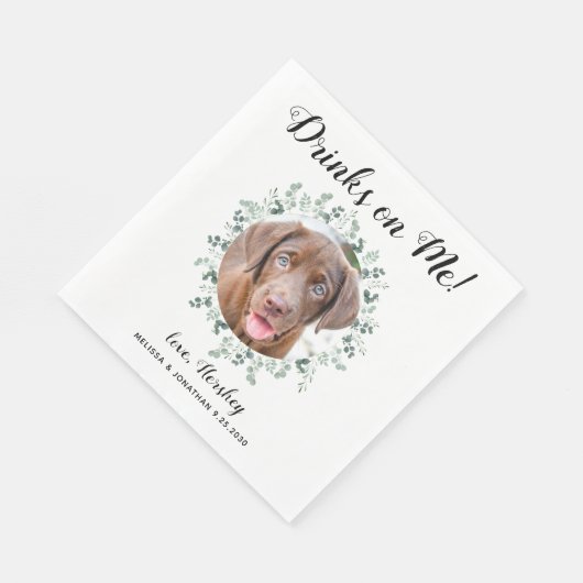 Serviette En Papier Photo personnalisée pour animaux de compagnie Euca (Coin)