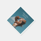 Serviette En Papier Photo personnalisée Selfie fête d'anniversaire pho (Coin)