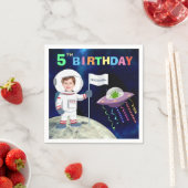 Serviette En Papier Photo personnalisée Spaceman Anniversaire (En situation)