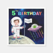 Serviette En Papier Photo personnalisée Spaceman Anniversaire (Devant)