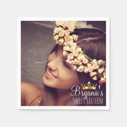 Serviette En Papier Photo personnalisée Sweet 16 Party (Devant)