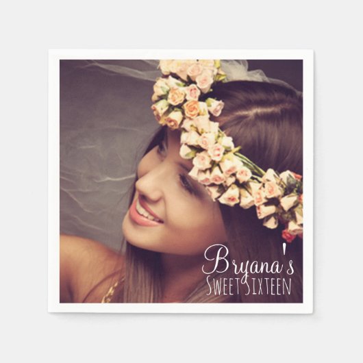 Serviette En Papier Photo personnalisée Sweet 16 Party (Devant)