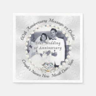 Serviette En Papier Photo Personnaliser les serviettes du 60e annivers