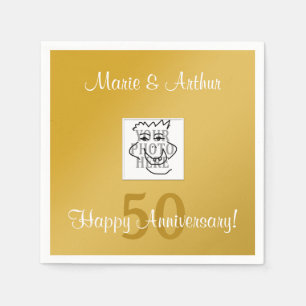 Serviette En Papier Photo personnelle d'anniversaire et texte de