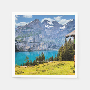 Serviette En Papier Photo pittoresque du lac Oeschinen