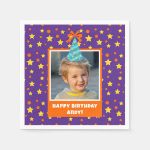 Serviette En Papier Photo pour enfant personnalisée Joyeux anniversair