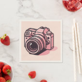Serviette En Papier Photo reflex rose tendance Personnalisée (En situation)