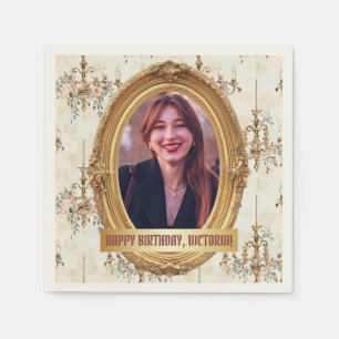 Serviette En Papier Photo Rococo Soft Renaissance Gold Anniversaire