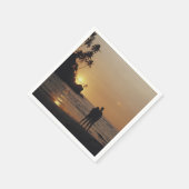 Serviette En Papier Photo Silhouette de mariage de plage (Coin)