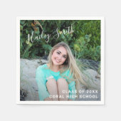 Serviette En Papier Photo simple et élégante Graduation moderne (Devant)